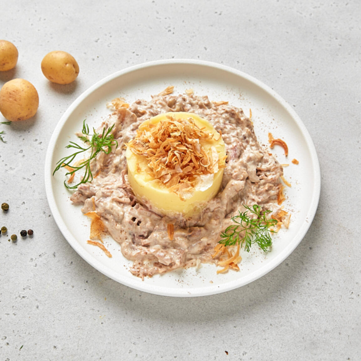 Бефстроганов из говядины с гарниром