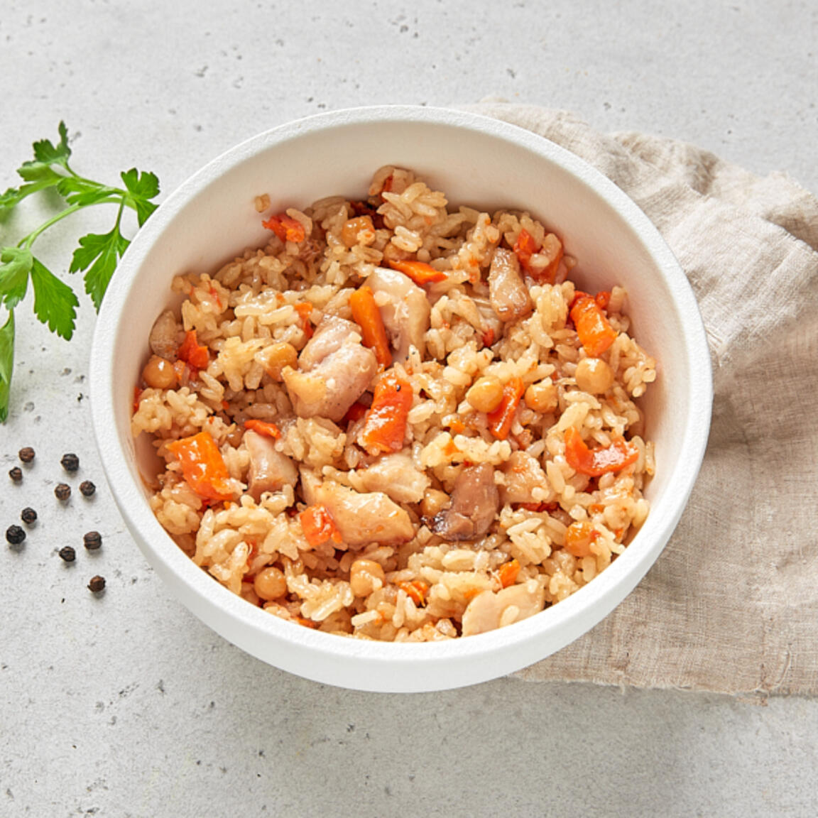 Плов с курицей и нутом