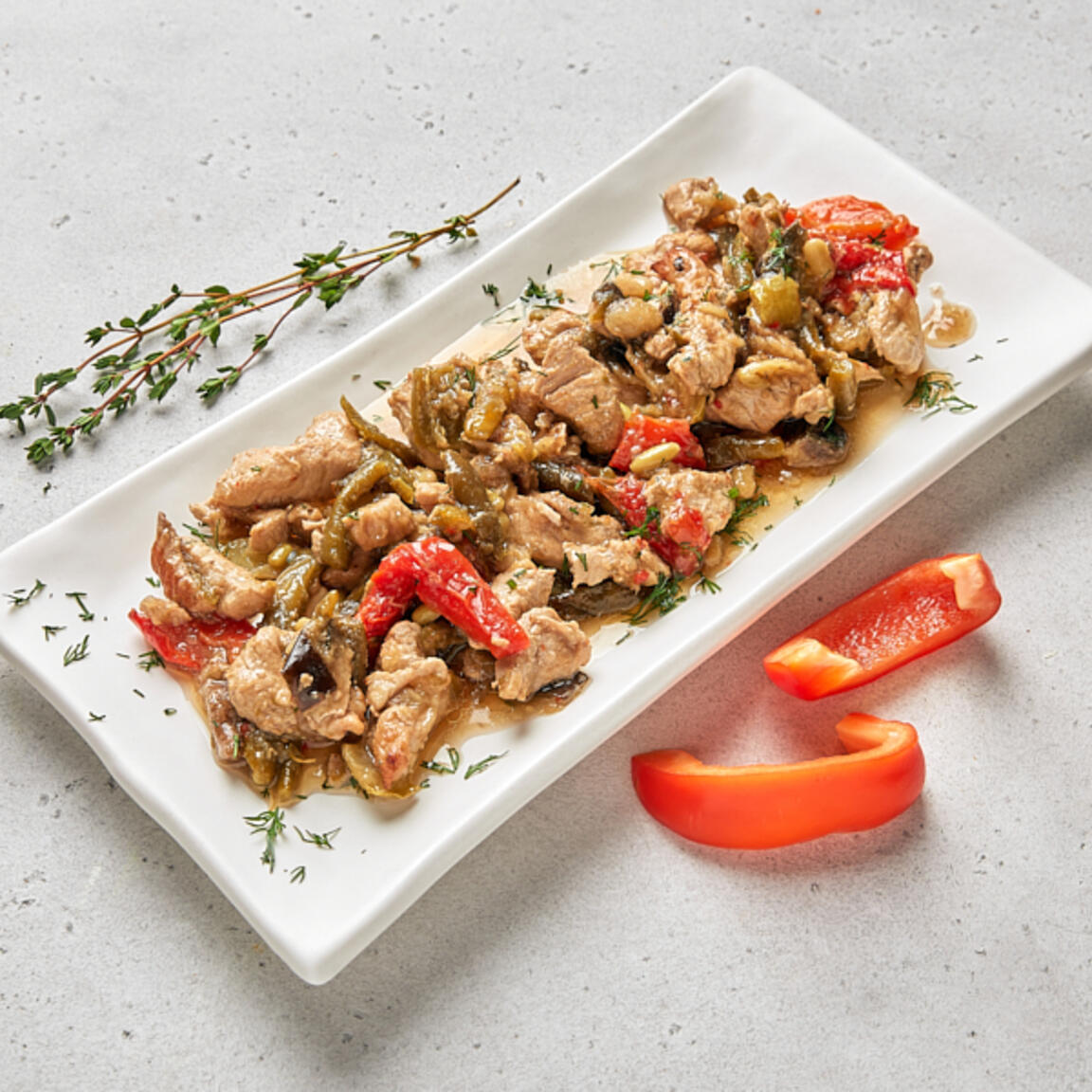 Индейка тушеная с овощами