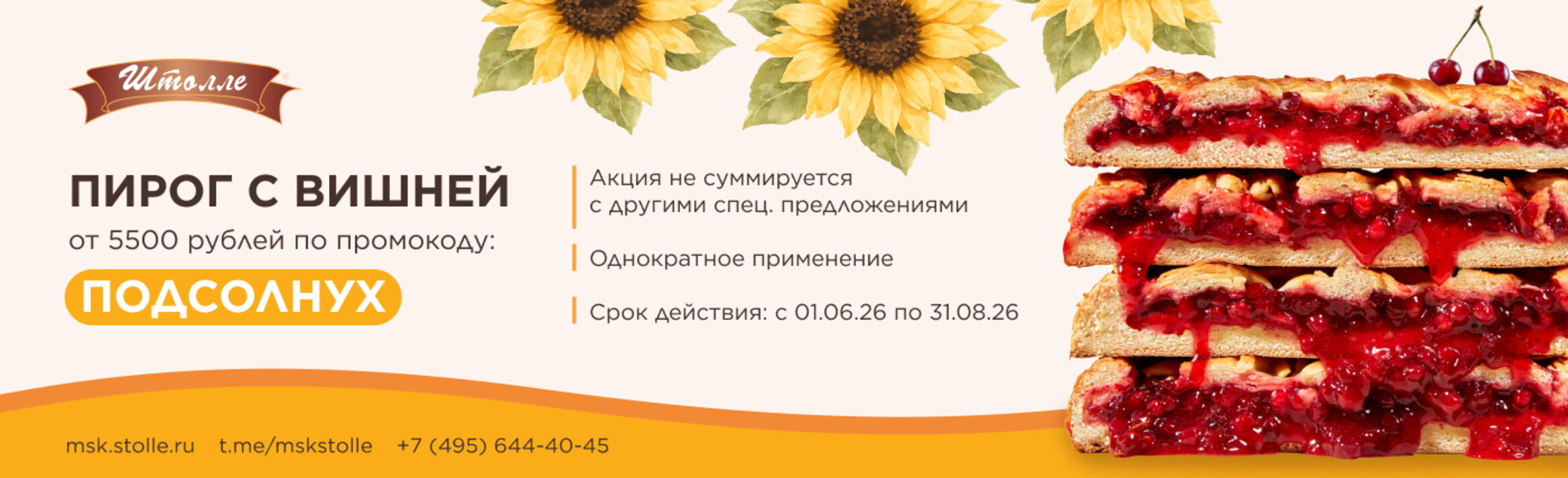 Баннер промокод "ПОДСОЛНУХ"